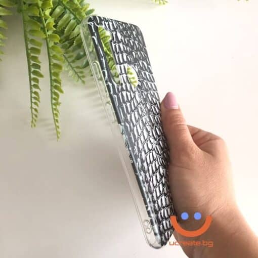силиконов кейс за Redmi Note 8 animal skins черен крокодил имитация на кожа