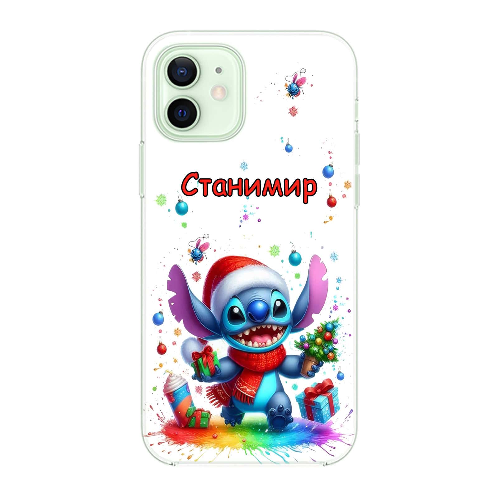 Празнични калъфи на Стич със снежинки